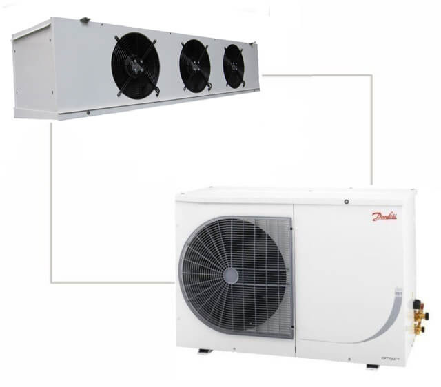 Fridgesplit cold-room chiller kit with box cooler and condensing unit